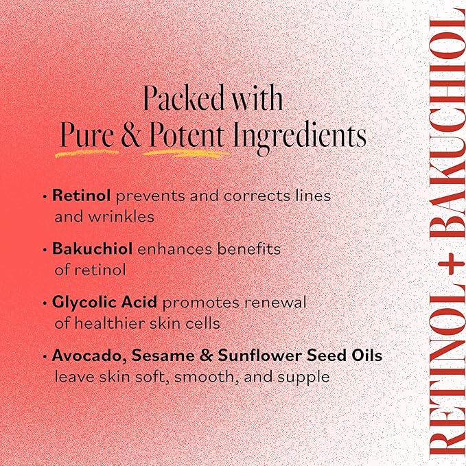 DERMA E Face Serum, Anti Aging Regenerative Retinol Serum for Face, 1 Fl Oz, Vitamin A, Bakuchiol, Glycolic Acid, Green Tea Extract, Helps Reduce Appearance of Fine Lines and Wrinkles-GlimoraGlow