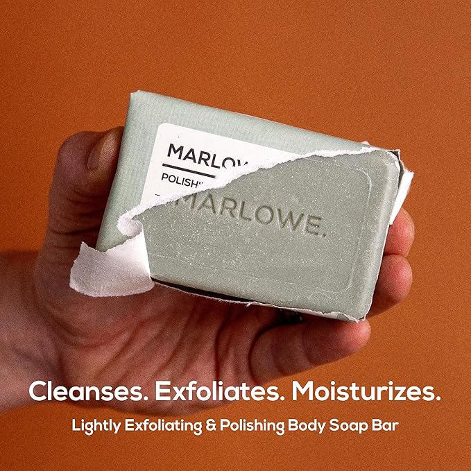 MARLOWE. No. 108 Lightly Exfoliating Soap Bar, 7oz, Polishing, Moisturizing & Cleansing Bar Soap for Men, Made with Natural Ingredients-GlimoraGlow