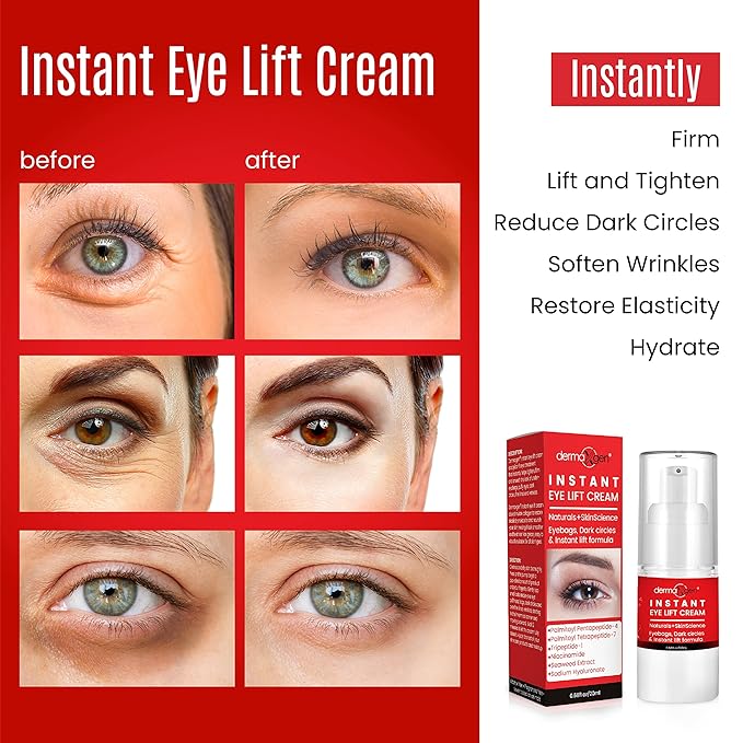 Rapid Reduction Eye Cream - Eye Cream Anti Aging Treatment for Dark Circles - Instant Under Eye Cream - Advanced Peptide Skin Tightening Formula - Instantly Removes Puffiness Wrinkles 20ml-GlimoraGlow
