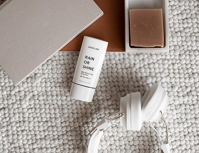 RAIN OR SHINE Anti Aging Face Sunscreen SPF 50 for Clear Skin with Green Tea, Hyaluronic Acid, Vitamin E Oil, Ginseng Extract, Licorice Root – SPF Moisturizer for Face, Fragrance Free 2.03 Oz-GlimoraGlow