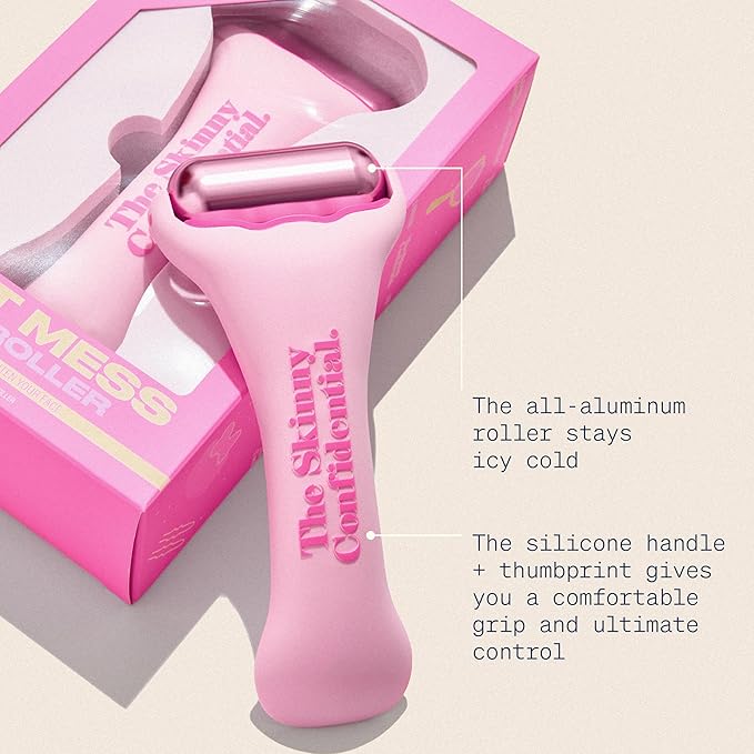 The Skinny Confidential HOT Mess Ice Roller for Face - Facial Roller Skincare Tools Contour, Tighten & De-Puff Skin - Self Care Beauty Gift for Women & Men for Clear, Radiant & Smoother-Looking Skin-GlimoraGlow