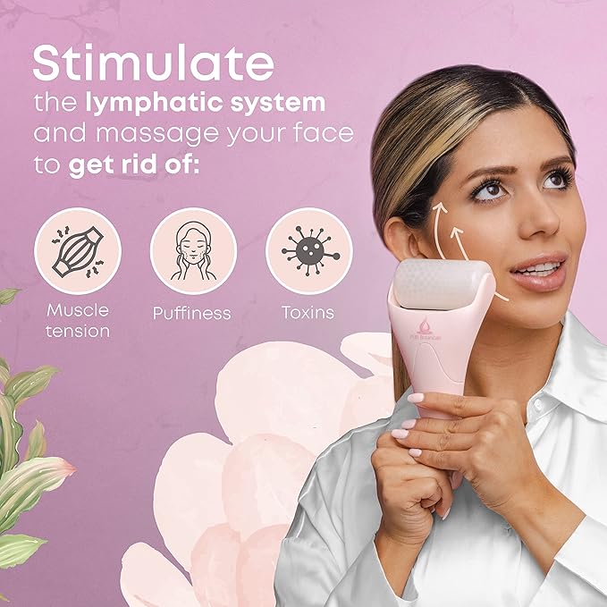 Derma Roller & Ice Roller 2 in 1 for Beard Hair Skin Face 540 Titanium.25mm - Self Care Gifts Facial Skin Care Tools…-GlimoraGlow