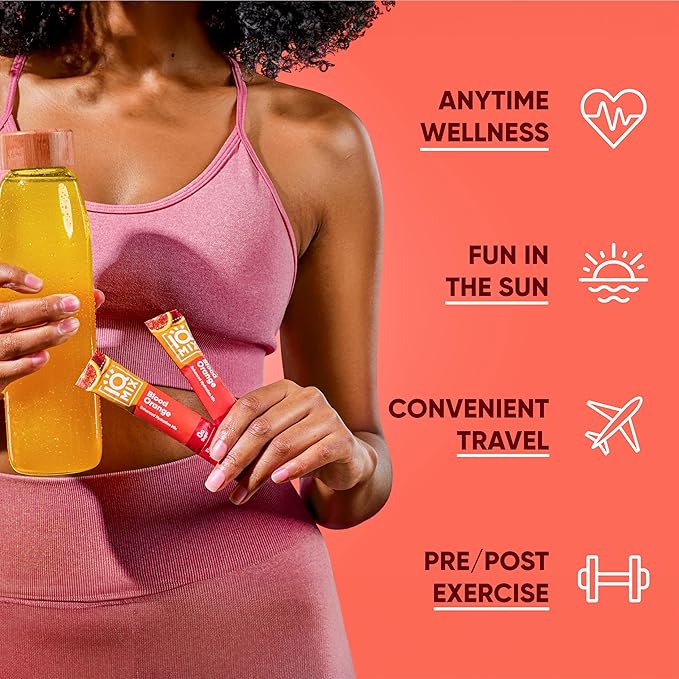 IQMIX Hydration Electrolyte Powder – 4-in-1 Formula for Hydration, Mental Clarity, Mood and Recovery – Sugar-Free Drink Mix, Keto, Magnesium L-Threonate, Lion’s Mane – 40 Count Blood Orange-GlimoraGlow