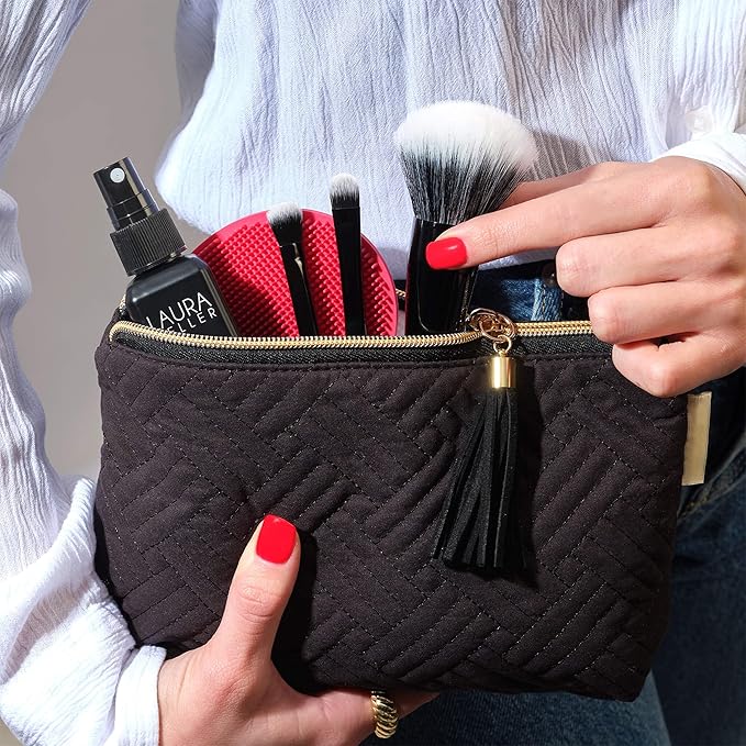 LAURA GELLER NEW YORK All-Over Eye Shadow Brush, Black Wooden Handle-GlimoraGlow