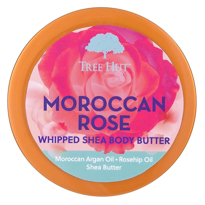Tree Hut Moroccan Rose Whipped Shea Body Butter, 8.4oz, Lightweight, Long-lasting, Hydrating Moisturizer with Natural Shea Butter for Nourishing Essential Body Care-GlimoraGlow