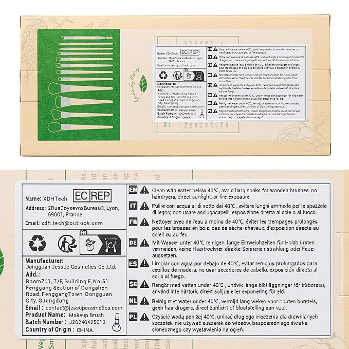 Jessup Vegan Makeup Brushes Set Premium Synthetic Powder Foundation Highlight Concealer Eyeshadow Blending Eyebrow Liner Spoolie Brush Set Burlywood 12pcs T327-GlimoraGlow