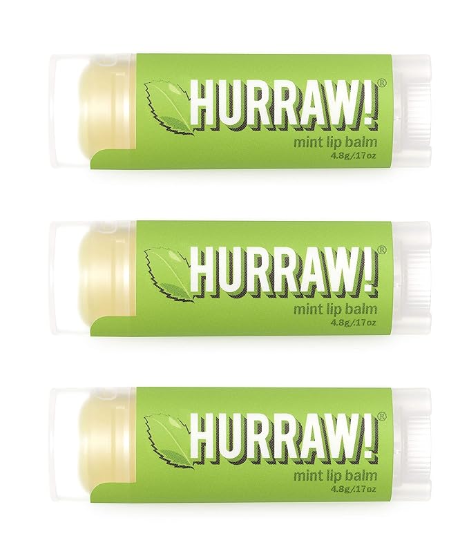 Hurraw! Mint Lip Balm, 3 Pack: Organic, Certified Vegan, Cruelty and Gluten Free. Non-GMO, 100% Natural Ingredients. Bee, Shea, Soy and Palm Free. Made in USA-GlimoraGlow