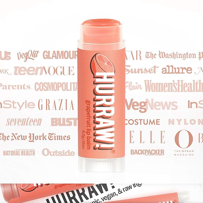 Hurraw! Grapefruit Lip Balm, 2 Pack: Organic, Certified Vegan, Cruelty and Gluten Free. Non-GMO, 100% Natural Ingredients. Bee, Shea, Soy and Palm Free. Made in USA-GlimoraGlow