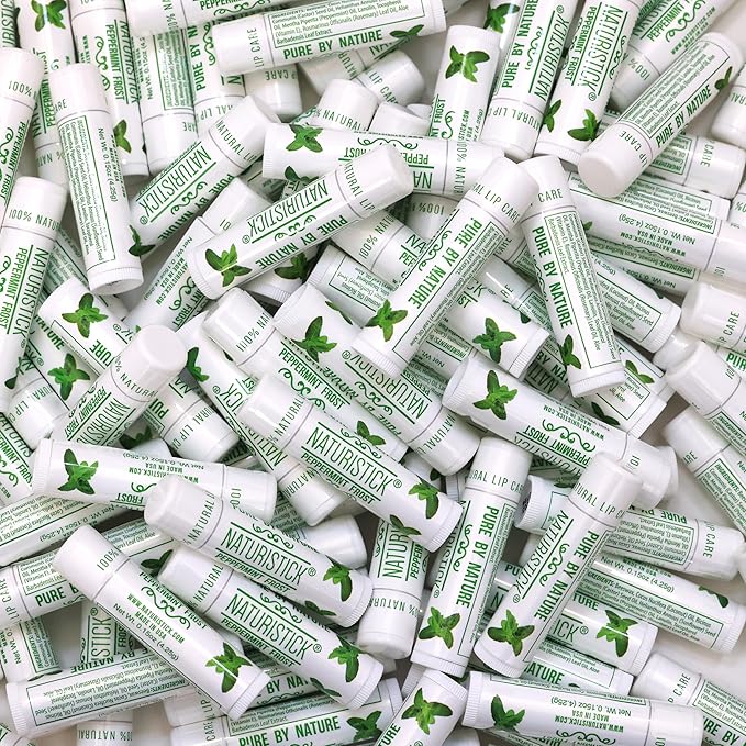 150-Pack Lip Balm in Bulk by Naturistick. Peppermint Scent. 100% Natural Ingredients. Best Beeswax Chapstick for Dry, Chapped Lips. Made in USA-GlimoraGlow