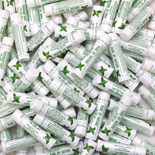 150-Pack Lip Balm in Bulk by Naturistick. Peppermint Scent. 100% Natural Ingredients. Best Beeswax Chapstick for Dry, Chapped Lips. Made in USA-GlimoraGlow