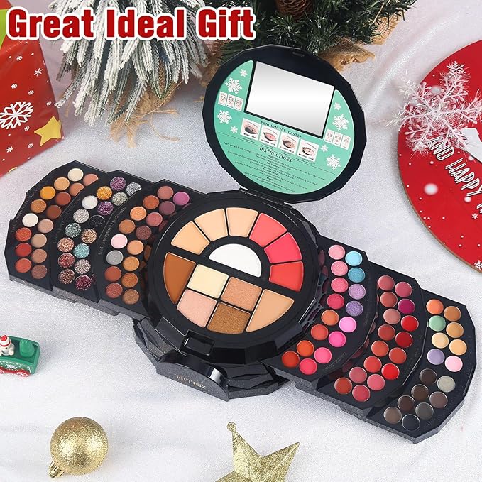 109 Colors Makeup Kit for Women Girl Full Kit Gift Set with Mirror All in One Make up Palette Included Eyeshadow Glitter Lipstick Concealer Eyeliner Eyebrow Highlighter Contour Blusher Compact PowderY-GlimoraGlow