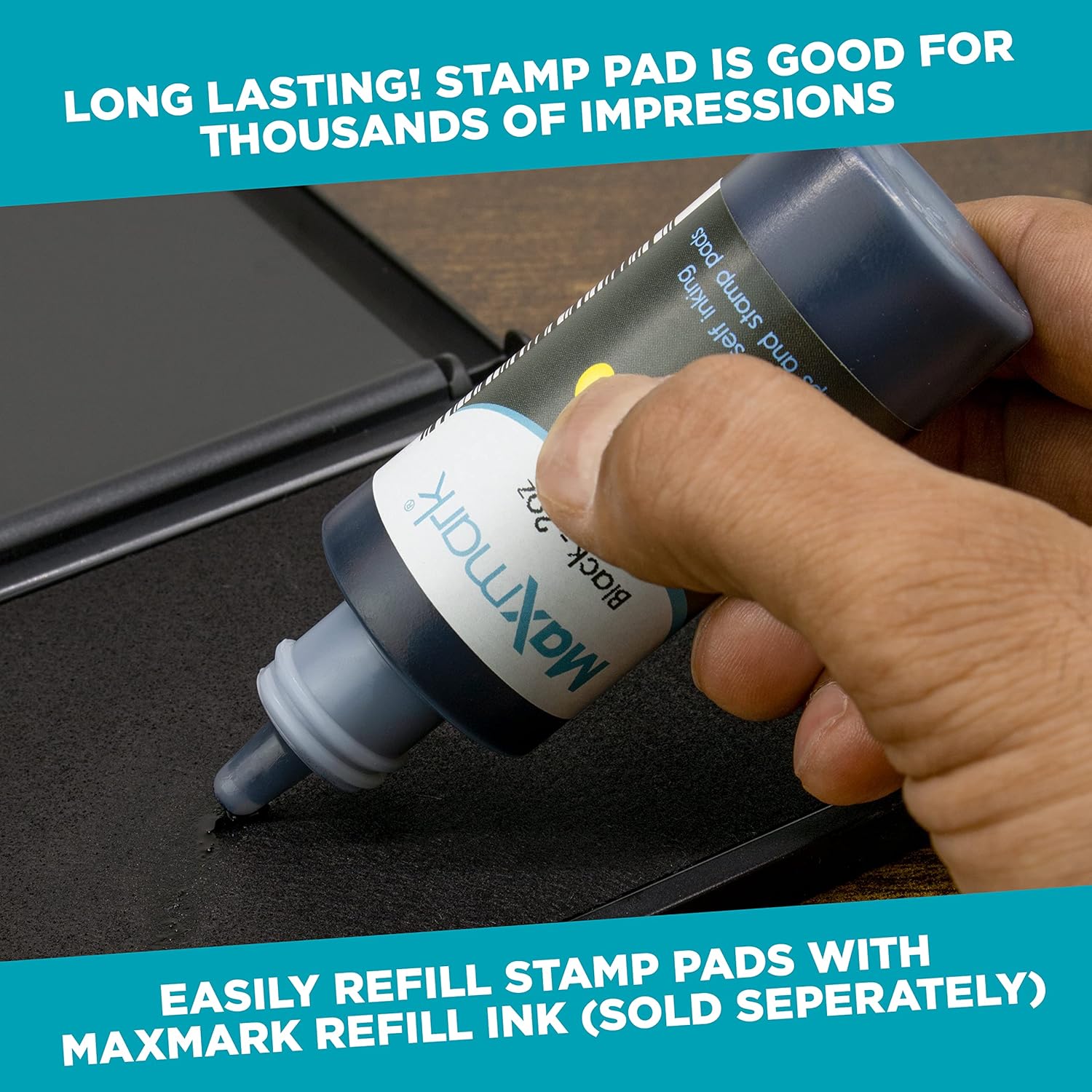 MaxMark Large Premium Orange Ink Stamp Pad - 3.5" x 6.25" - Quality Felt Pad