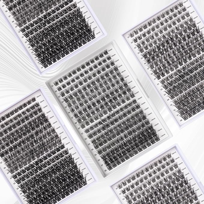 Lash Clusters 204 Pcs Individual Lashes Clusters Eyelash Extensions False Eyelashes DIY Lash Extension Kit Reusable False Eyelashes Natural Look Mix 10-16mm C D Curl(DM20+DM23)-GlimoraGlow