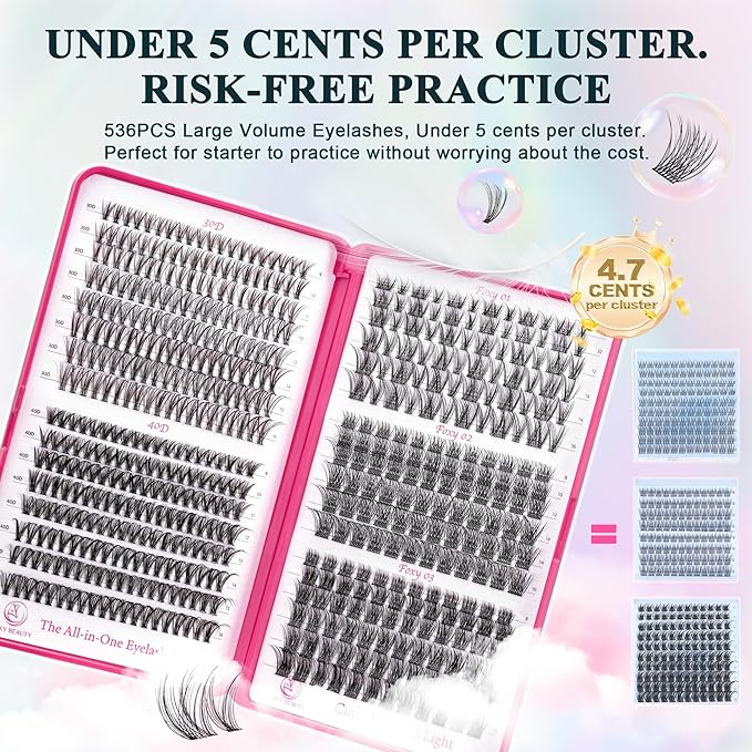 Lash Clusters Wispy - Lash Clusters,30D 40D Lash Clusters For Natural Look WideSpan 8-16MM Eyelash Clusters D Curl Lash Clusters For DIY Lashes At Home-GlimoraGlow