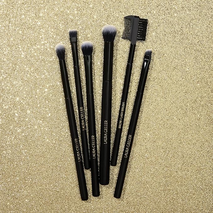LAURA GELLER NEW YORK All-Over Eye Shadow Brush, Black Wooden Handle-GlimoraGlow