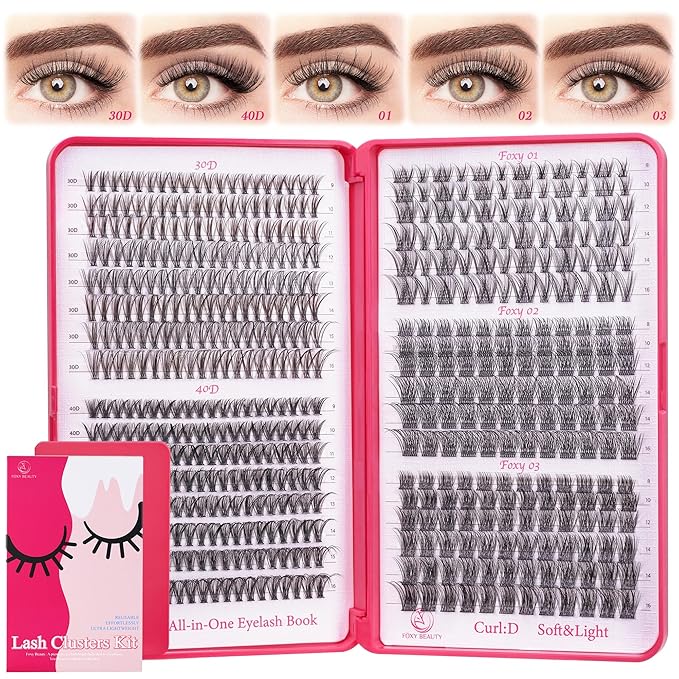 Lash Clusters - Wispy Lash Clusters For Natural Look 8-16MM 536Pcs Eyelash Clusters D Curl Individual Lashes for DIY Lash Extension Kit-GlimoraGlow