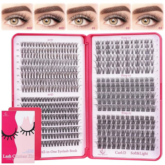 Lash Clusters - Wispy Lash Clusters For Natural Look 8-16MM 536Pcs Eyelash Clusters D Curl Individual Lashes for DIY Lash Extension Kit-GlimoraGlow