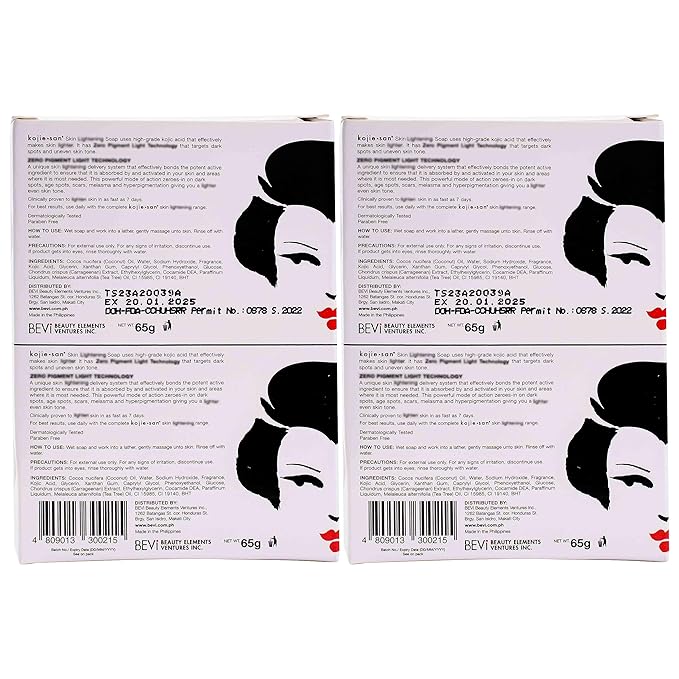 Kojie San Skin Brightening Brush Set - Original Kojic Acid Soap That Helps Reduces Dark Spots & Other Types of Skin Damage – 65g x 6 Bars and Relumins Deep Pore Facial Cleansing Brush-GlimoraGlow