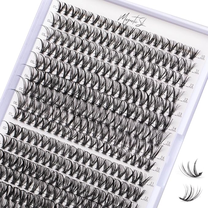 Lash Clusters 320pcs Individual Lashes 30D&40D DIY Lash Extensions D Curl Lash Clusters False Eyelashes Natural Look 10-16mm Mix Cluster Eyelash Extensions EASY TO USE (30D+40D-0.07D)-GlimoraGlow
