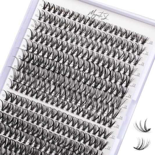 Lash Clusters 320pcs Individual Lashes 30D&40D DIY Lash Extensions D Curl Lash Clusters False Eyelashes Natural Look 10-16mm Mix Cluster Eyelash Extensions EASY TO USE (30D+40D-0.07D)-GlimoraGlow