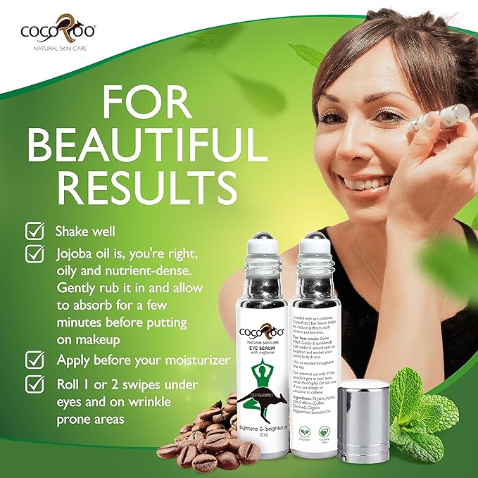 Caffeinated Eye Serum, Nutrient-Dense, 100% Pure, Natural & Vegan (Peppermint)-GlimoraGlow