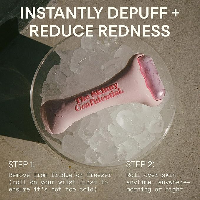 The Skinny Confidential HOT Mess Ice Roller for Face - Facial Roller Skincare Tools Contour, Tighten & De-Puff Skin - Self Care Beauty Gift for Women & Men for Clear, Radiant & Smoother-Looking Skin-GlimoraGlow