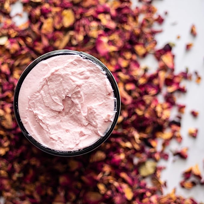 Rose Body Butter for Dry Skin with Whipped Shea Butter and Pure Essential Oil | Ultra Hydrating Rose Lotion for Women | All Natural Moisturizer with No Synthetic Fragrances-GlimoraGlow