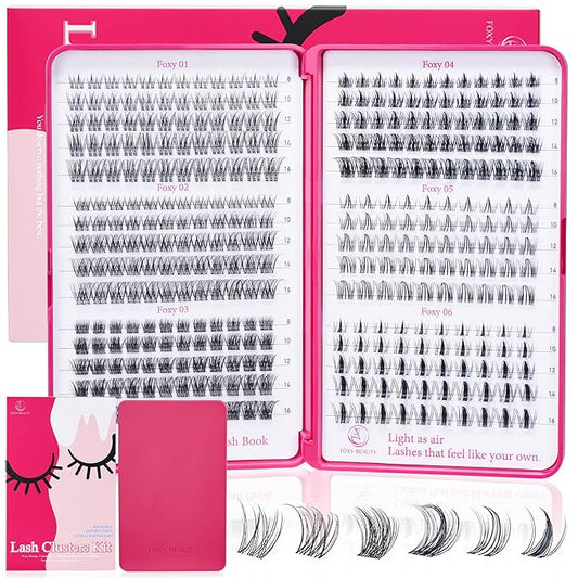 Lash Clusters - Lash Clusters Kit Mix Manga Lash Clusters 0.07D Lashes Clusters Anime Lashes Ultra-Thin Invisible Band 0.05mm DIY at Home No Lash Glue Included-GlimoraGlow