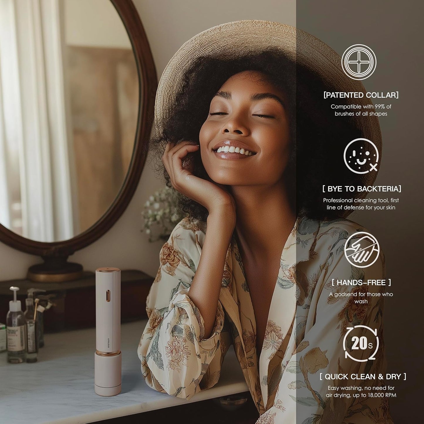 Electric Makeup Brush Cleaner Bundle with Tea Tree Oil Cleaner 25.36 fl.oz-GlimoraGlow