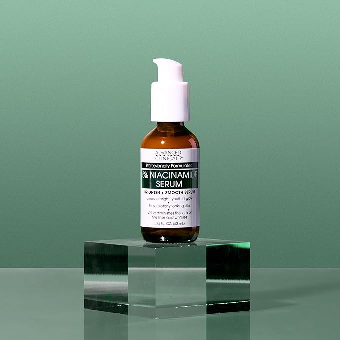 Advanced Clinicals Niacinamide Serum | 5% Niacinamide Serum For Face With Hyaluronic Acid, Ferulic Acid, Aloe Vera, & Fruit Extracts Helps Improve Look Of Dark Spots & Uneven Skin Tone, 1.75 Fl Oz-GlimoraGlow