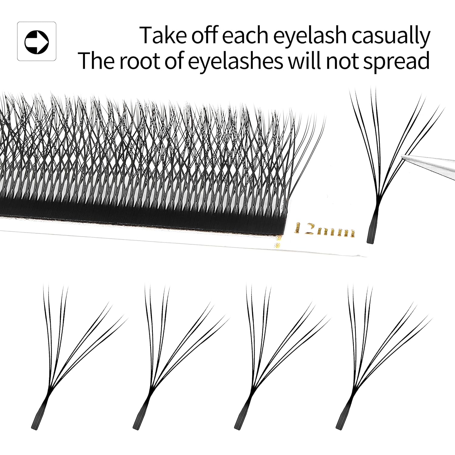 Double Tips 4D W Eyelash Extensions Supplies Thick w lash 0.07mm D curl Mix Tray 8-15mm Premade Fans Russian Volume Faux Mink Matte 12 rows Cluster pre Fanned Eye Lashes(4D-Double Tips-0.07D-11mm)-GlimoraGlow