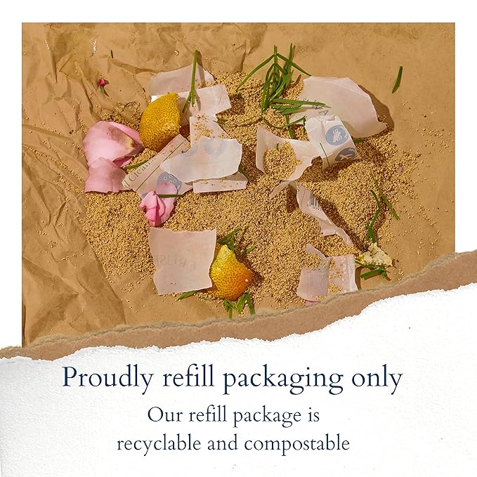 Daily 3 in 1 Facial Cleanser, Exfoliator and Wash-off Mask, Vegan, Cruelty Free, Plastic Free, Travel Friendly, 1 Month Supply Refill (60 Tablets) (Calming)-GlimoraGlow