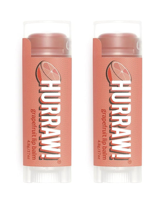 Hurraw! Grapefruit Lip Balm, 2 Pack: Organic, Certified Vegan, Cruelty and Gluten Free. Non-GMO, 100% Natural Ingredients. Bee, Shea, Soy and Palm Free. Made in USA-GlimoraGlow