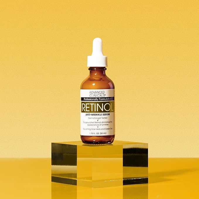 Advanced Clinicals Retinol Serum For Face | Visible Anti Aging Retinol Serum Skin Care Face Moisturizer With Vitamin E Helps Improve Look Of Wrinkles, Fine Lines, & Uneven Skin Tone, 2-Pack-GlimoraGlow