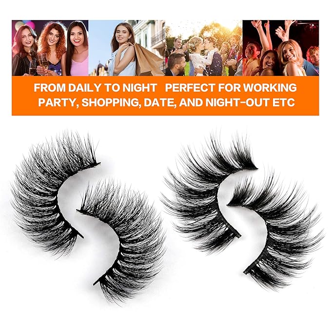 JIMIRE 20 Pairs False Eyelashes 2 Styles Mixed Fluffy Eyelashes Natural Volume Wispy Faux Mink Lashes Pack-GlimoraGlow