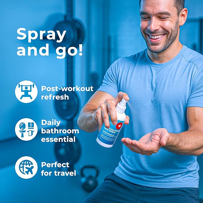 Hypochlorous Acid Spray (8oz, Reduces Acne), Targets Bacteria - HOCL Facial Cleanser Acne Spray for Face, Body, Eczema, Pimples, Breakouts & Overall Skin Recovery (Reduces Redness)-GlimoraGlow