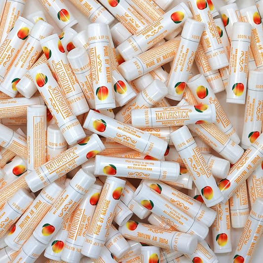150-Pack Lip Balm in Bulk by Naturistick. Mango Scent. 100% Natural Ingredients. Best Beeswax Chapstick for Dry, Chapped Lips. Made in USA-GlimoraGlow