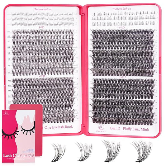 Lash Clusters - Lash Clusters with Bottom Lashes Lash Clusters 30D40D50D60D Fluffy Wispy EyeLash Clusters D Curl No Adhesives Included-GlimoraGlow