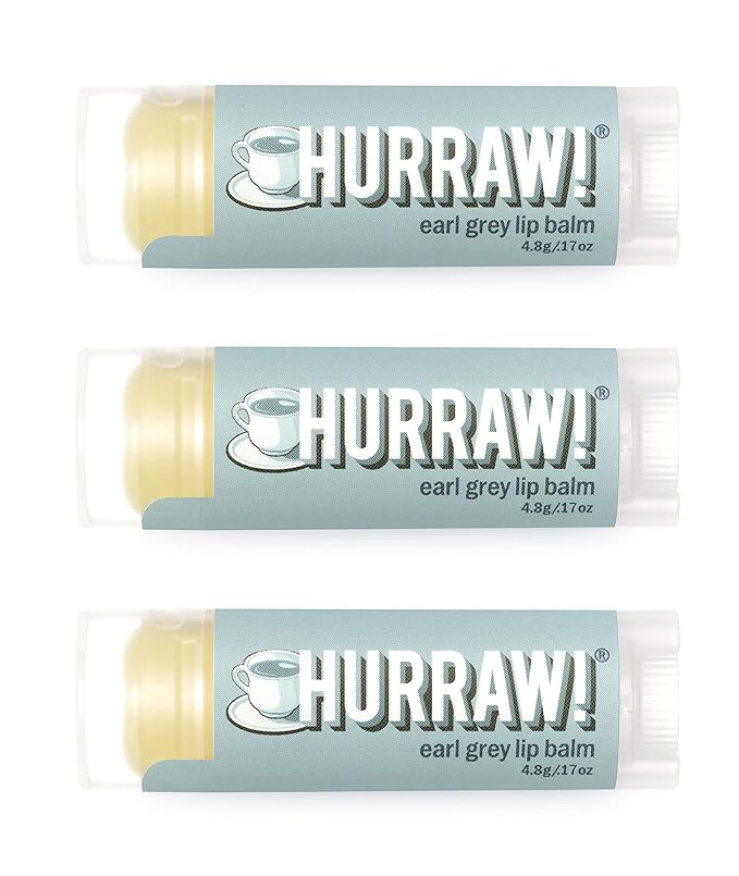 Hurraw! Earl Grey Lip Balm, 3 Pack: Organic, Certified Vegan, Cruelty and Gluten Free. Non-GMO, 100% Natural Ingredients. Bee, Shea, Soy and Palm Free. Made in USA-GlimoraGlow