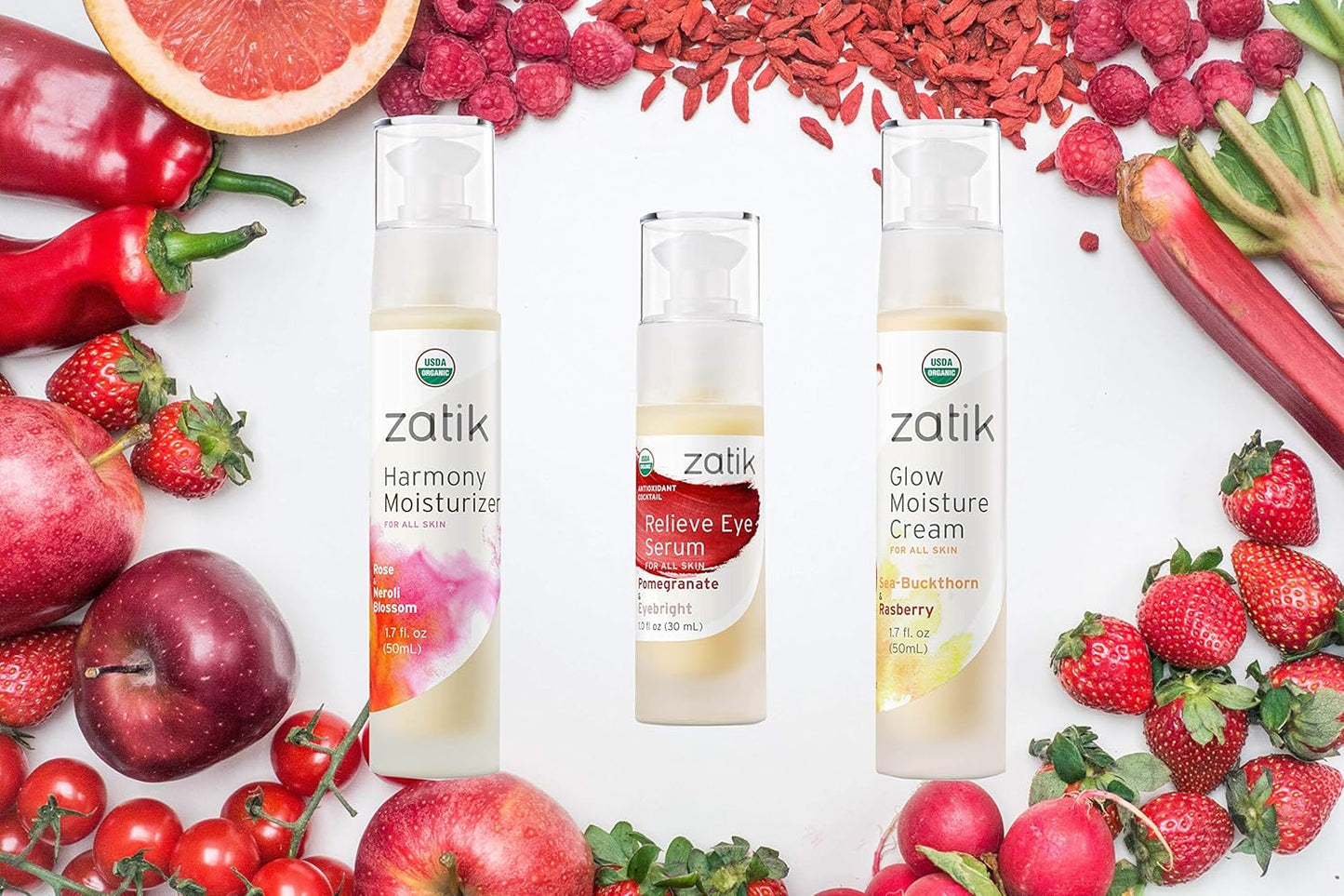 Zatik Naturals - Harmony Moisturizer with Rose and Neroli Blossom, USDA Organic, Vegan, Non GMO, Gluten Free, Soy Free, Alcohol Free, pH Balanced, Biodegradable, 1.7 fl oz 50ml-GlimoraGlow