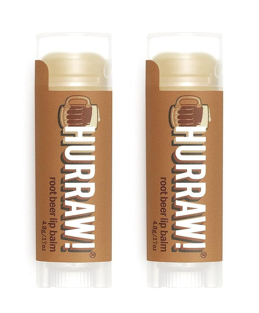 Hurraw! Root Beer Lip Balm, 2 Pack: Organic, Certified Vegan, Cruelty and Gluten Free. Non-GMO, 100% Natural Ingredients. Bee, Shea, Soy and Palm Free. Made in USA-GlimoraGlow
