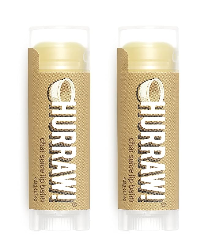 Hurraw! Chai Spice Lip Balm, 2 Pack: Organic, Certified Vegan, Cruelty and Gluten Free. Non-GMO, 100% Natural Ingredients. Bee, Shea, Soy and Palm Free. Made in USA-GlimoraGlow