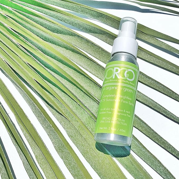 Organic To Green Completely Weightless Face Sunscreen Spray | Award-Winning Lightweight Organic Sunscreen | 29 SPF | 2 oz-GlimoraGlow