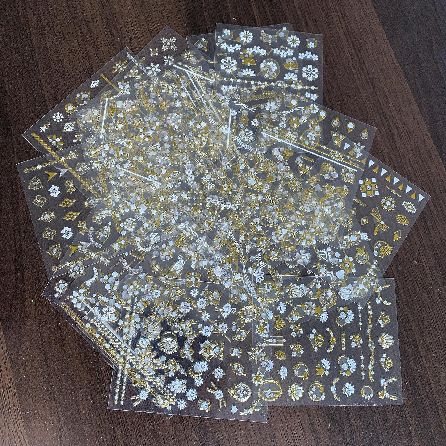 22 Sheets 3D Nail Adhesive Stickers for Women Gold Metallic Chain Line Nail Stickers Diamond Design Luxury Nail Art Decoration with with Tweezers Nail File Separators-GlimoraGlow