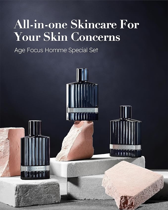 ISA KNOX Age Focus Homme (Premium Skincare Gift Set, 12.2fl oz) - Even Skin Tone & Wrinkle Care. Toner and Lightweight Moisturizer Set , Niacinamide, Adenosine | Korean Skincare,-GlimoraGlow